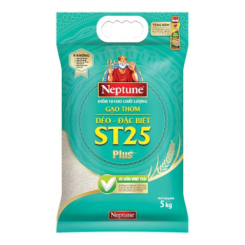 Gạo Thơm Dẻo - Đặc Biệt ST25 Plus Neptune 5kg