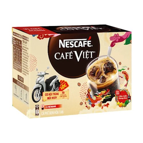 Cà phê hòa tan NESCAFÉ Café Việt Đen Đá (Hộp 15 gói x 16 g)
