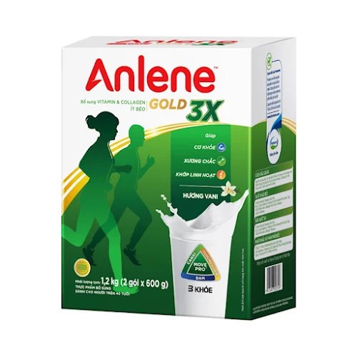 Sữa bột Anlene Gold 3X hương Vanilla hộp giấy 1.2KG
