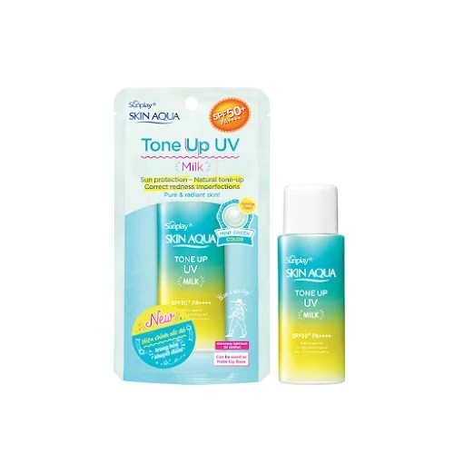 Sữa Chống Nắng Kiềm Dầu Nâng Tông Che Khuyết Điểm Sunplay Skin Aqua Tone Up UV Milk (Mint Green) SPF50+ 50g