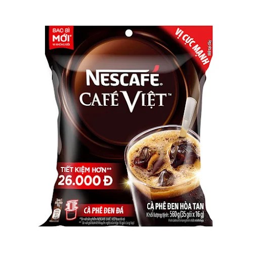 Cà phê hòa tan NESCAFÉ Café Việt Cà phê đen đá (Túi 35 gói x 16g) - new
